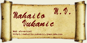 Mahailo Vukanić vizit kartica